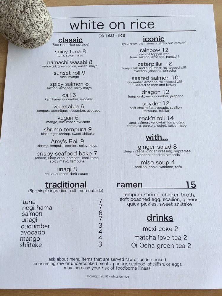 White On Rice - Traverse City, MI menu_pic