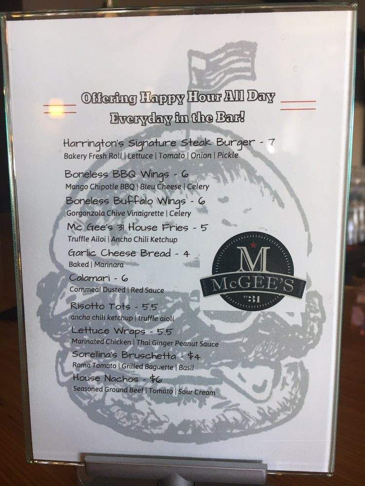 McGee's 31 - Traverse City, MI menu_pic