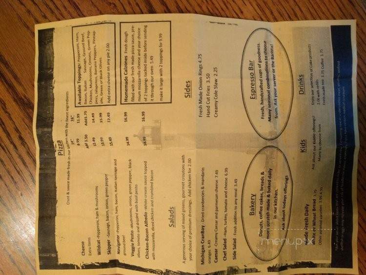 Across the Bay Cafe - Alpena, MI menu_pic