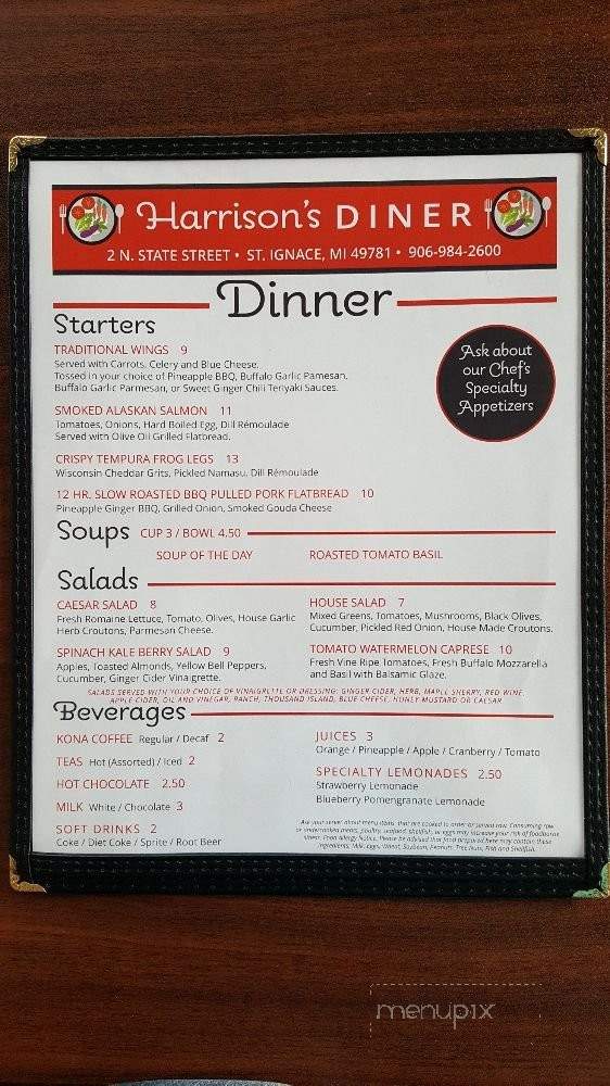 Harrison's Diner - Saint Ignace, MI menu_pic