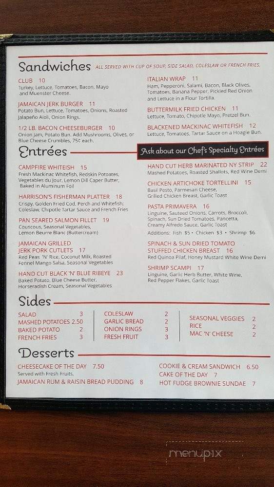 Harrison's Diner - Saint Ignace, MI menu_pic