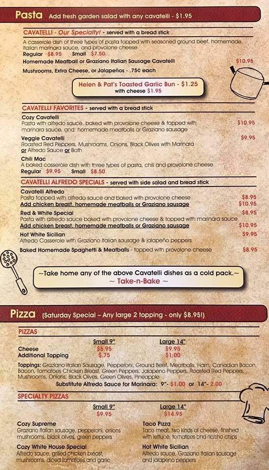 Cozy Cafe - Ankeny, IA menu_pic