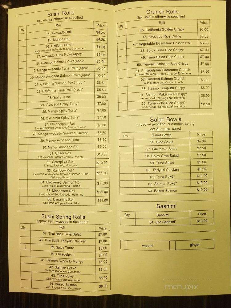 Sushi A Go Go - Johnston, IA menu_pic