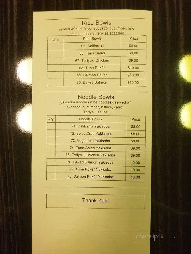 Sushi A Go Go - Johnston, IA menu_pic