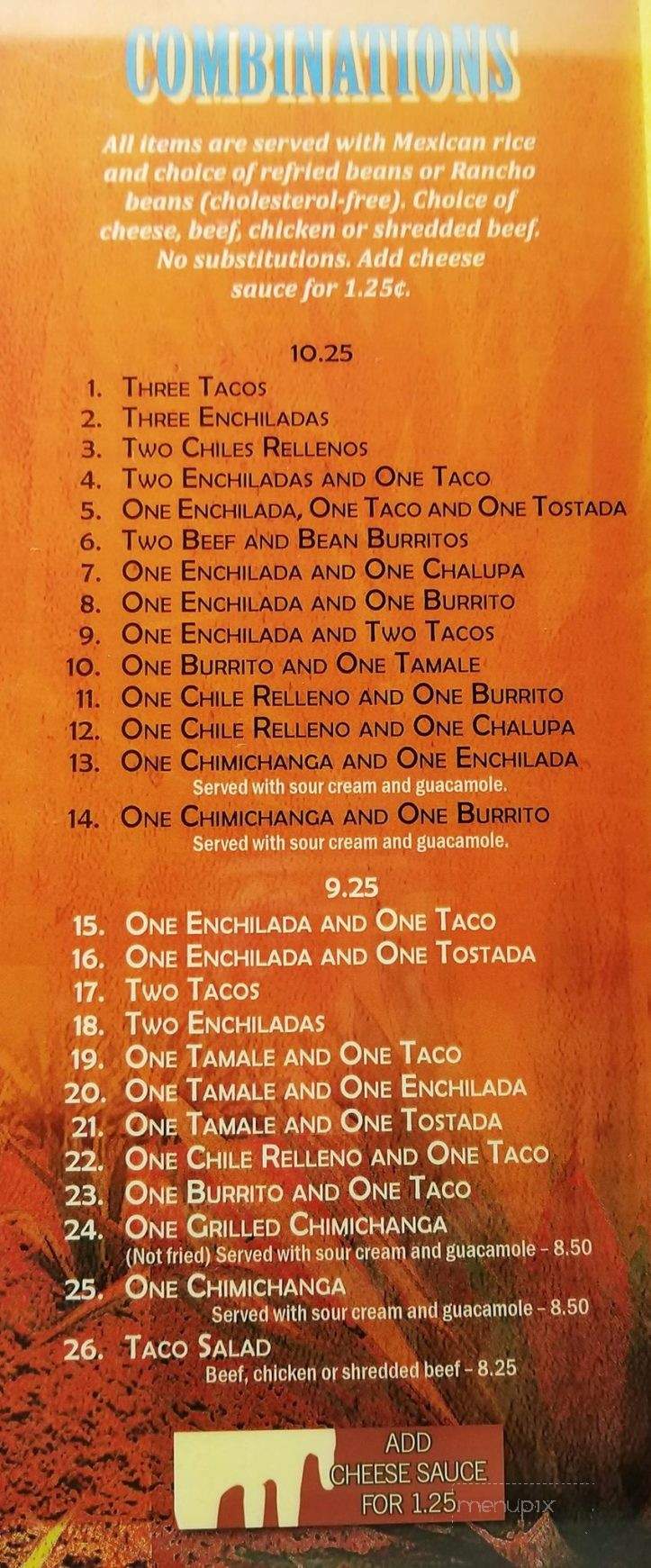 Chapala - Cedar Falls, IA menu_pic