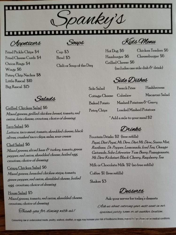 Spanky's Restaurant & Catering - Gladbrook, IA menu_pic