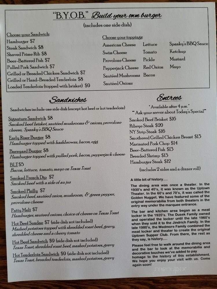 Spanky's Restaurant & Catering - Gladbrook, IA menu_pic