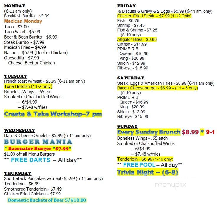 Loess Moose Bar & Grill - Missouri Valley, IA menu_pic