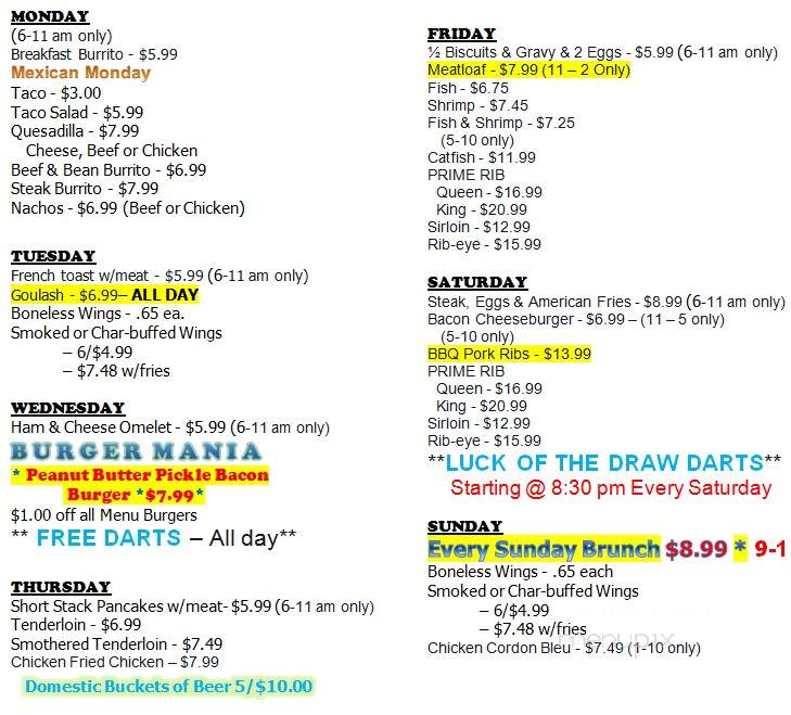 Loess Moose Bar & Grill - Missouri Valley, IA menu_pic