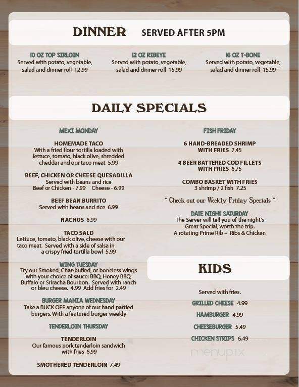 Loess Moose Bar & Grill - Missouri Valley, IA menu_pic