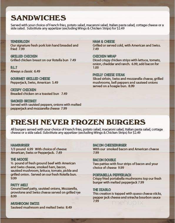 Loess Moose Bar & Grill - Missouri Valley, IA menu_pic