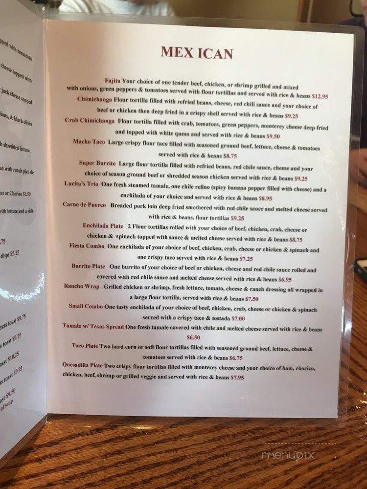 Lucita's Diner - Cedar Rapids, IA menu_pic