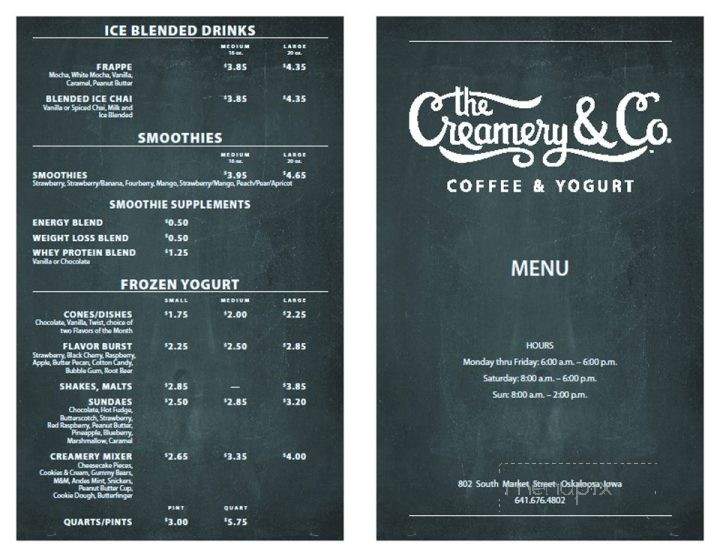 The Creamery & Co. - Oskaloosa, IA menu_pic