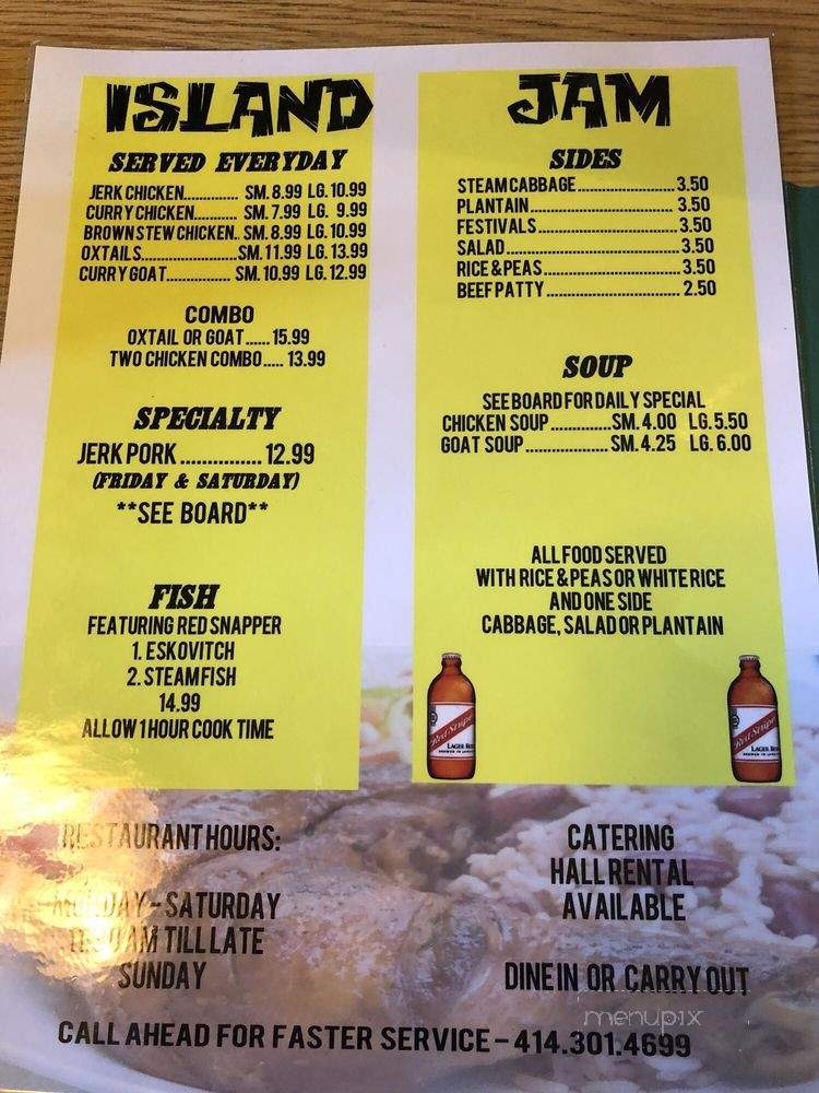 Island Jam - South Milwaukee, WI menu_pic