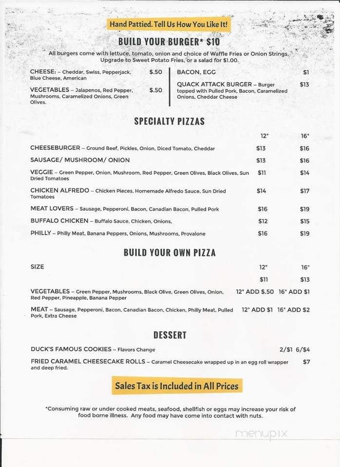 Duck's Crossing Bar and Grill - Jefferson, WI menu_pic