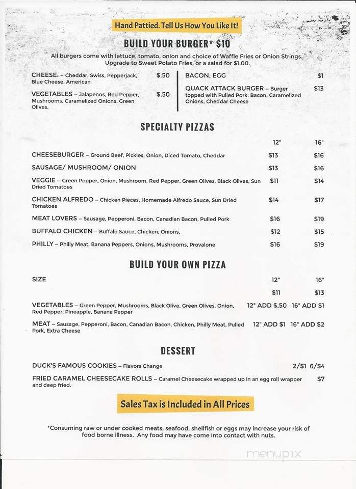 Duck's Crossing Bar and Grill - Jefferson, WI menu_pic