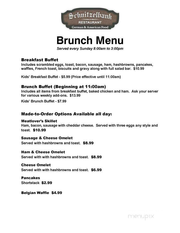 Schnitzelbank Restaurant - Plain, WI menu_pic
