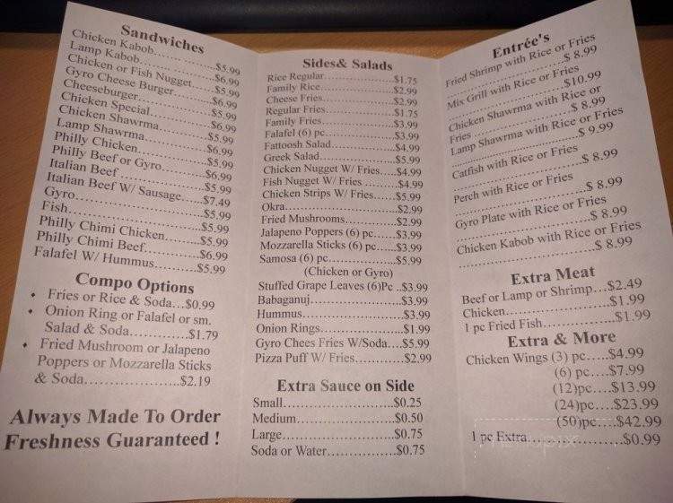 King of Falafel & Grill - Madison, WI menu_pic