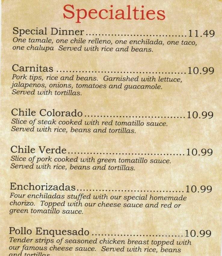 BX Mexican Cuisine and Bar - River Falls, WI menu_pic