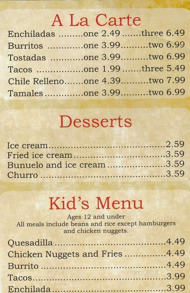BX Mexican Cuisine and Bar - River Falls, WI menu_pic