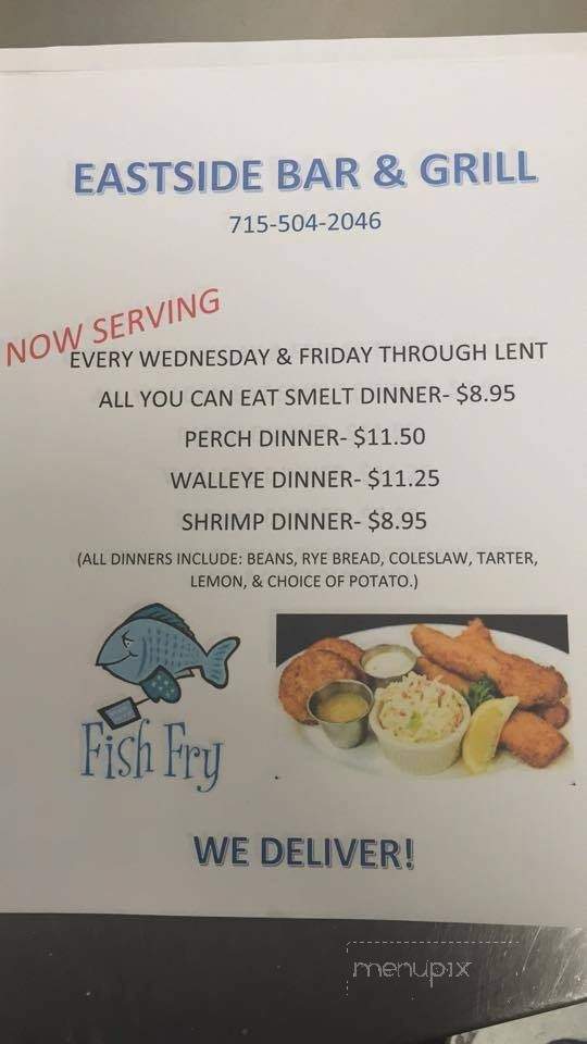 East Side Bar and Grill - Marinette, WI menu_pic