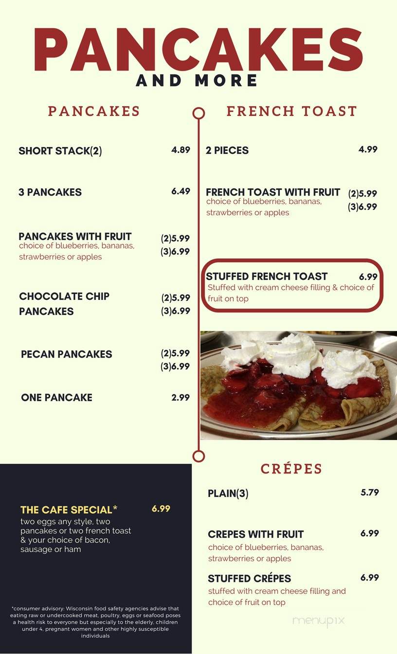 The Cafe at Bellevue - Bellevue, WI menu_pic