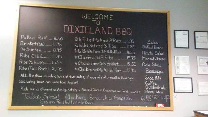 Dixieland BBQ - Merrill, WI menu_pic