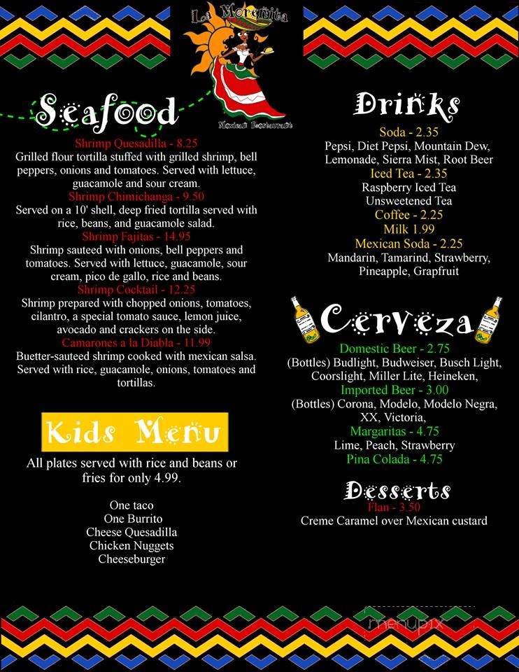 La Morenita - Spencer, WI menu_pic