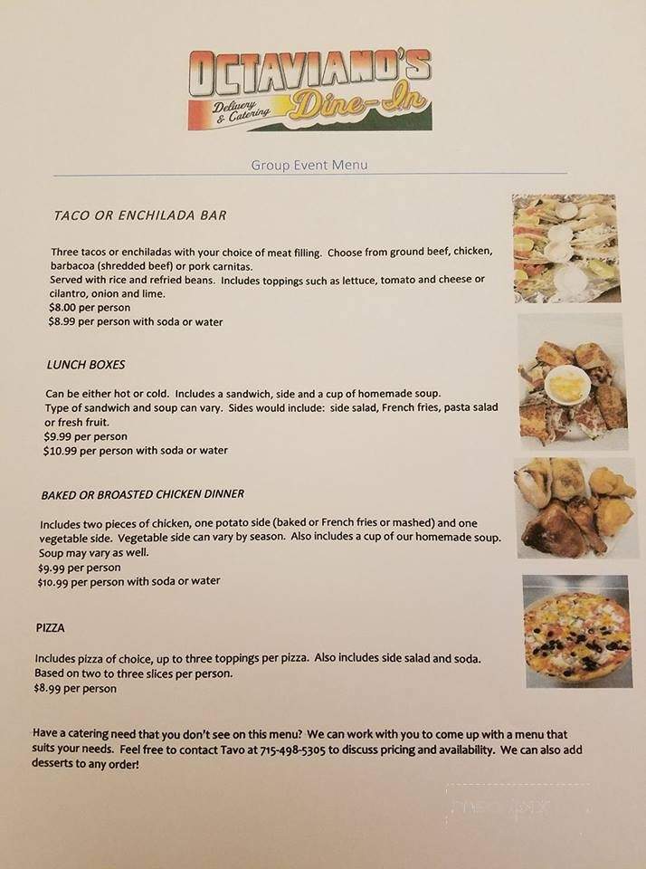 Octaviano's Dine-In - Stevens Point, WI menu_pic