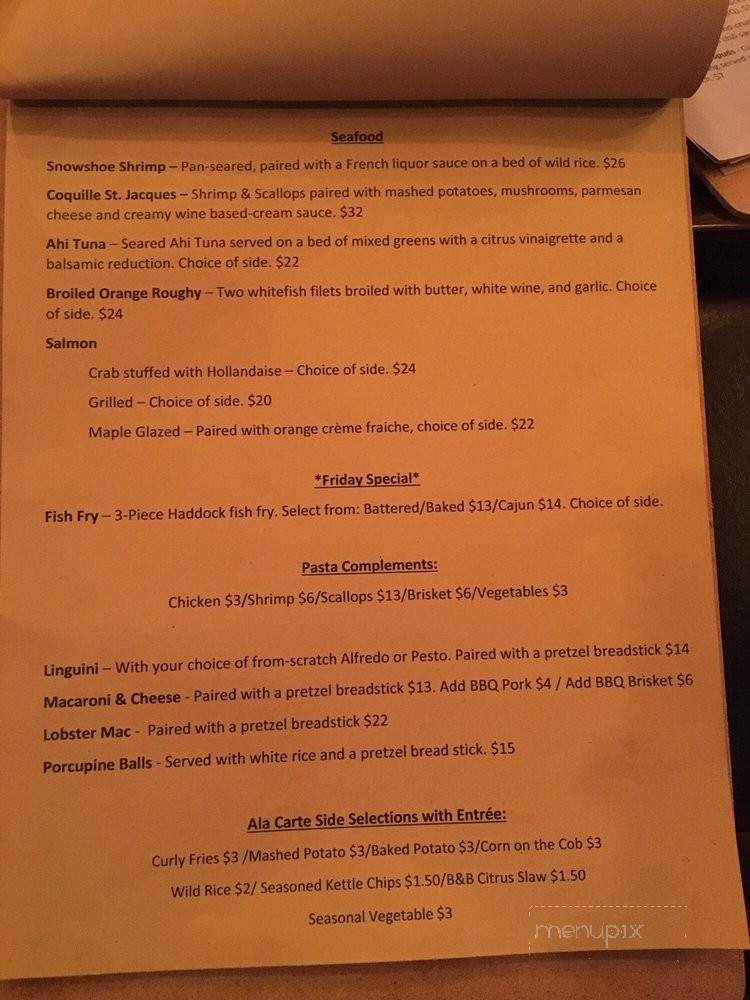 Bitters + Bull - Lake Tomahawk, WI menu_pic