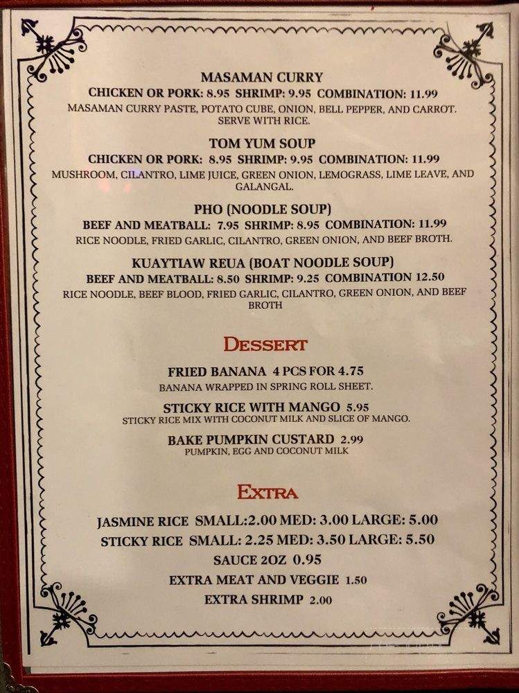 Taste of Thai - Holmen, WI menu_pic