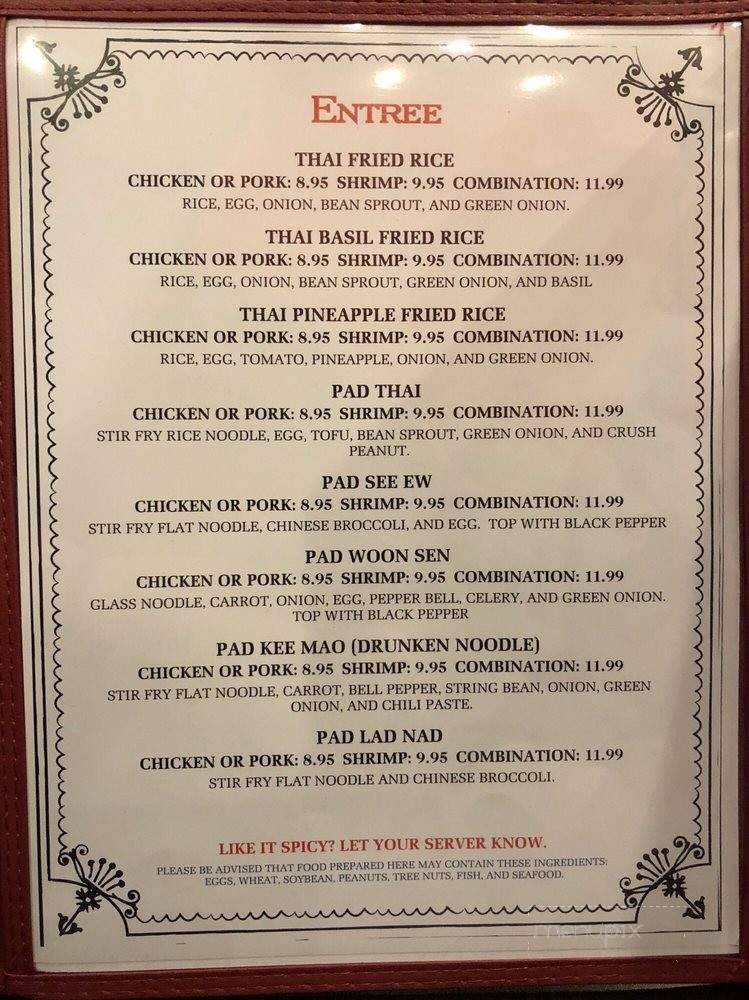 Taste of Thai - Holmen, WI menu_pic