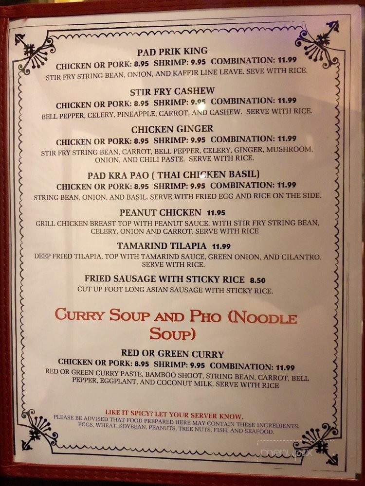 Taste of Thai - Holmen, WI menu_pic