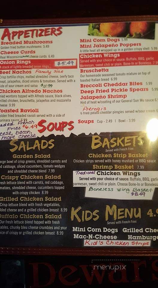 Alec's Bar & Grill - Necedah, WI menu_pic