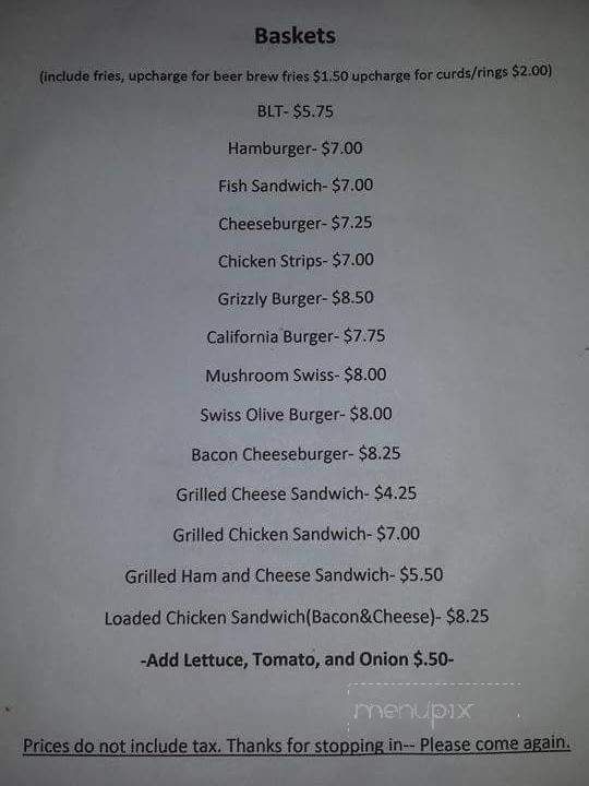 Bear's Den - Pepin, WI menu_pic