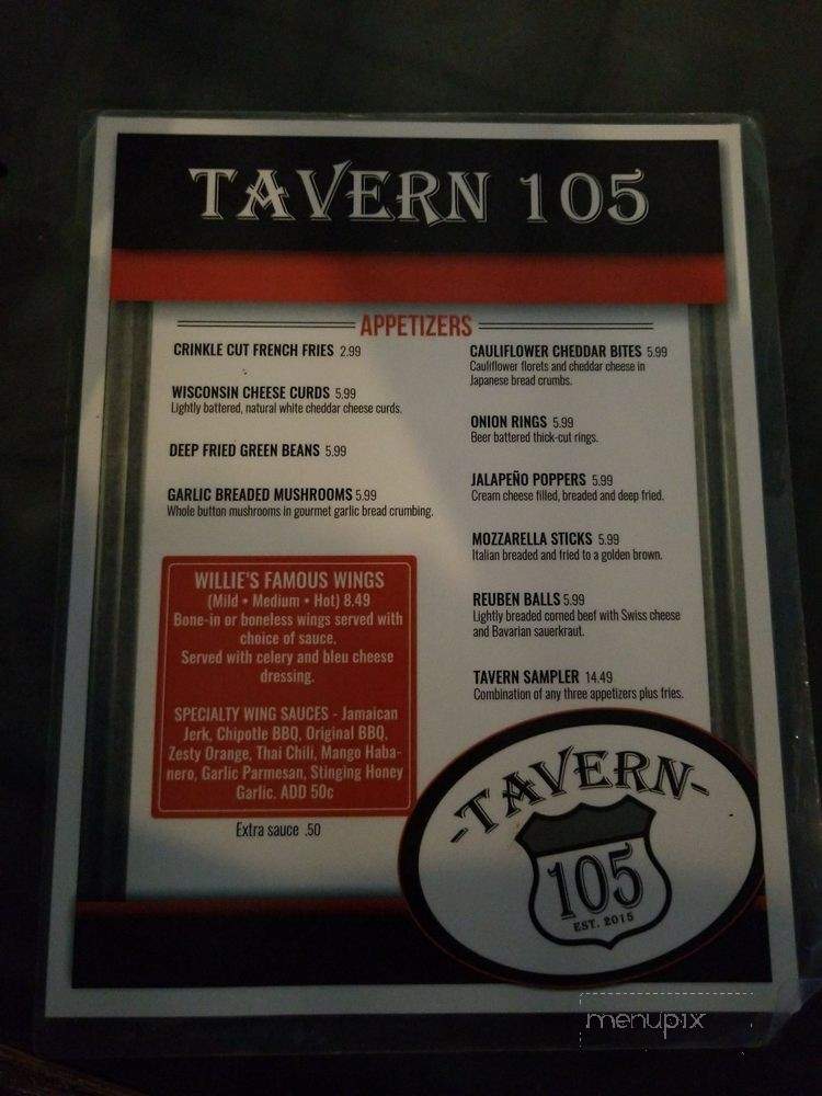 Tavern 105 - Superior, WI menu_pic