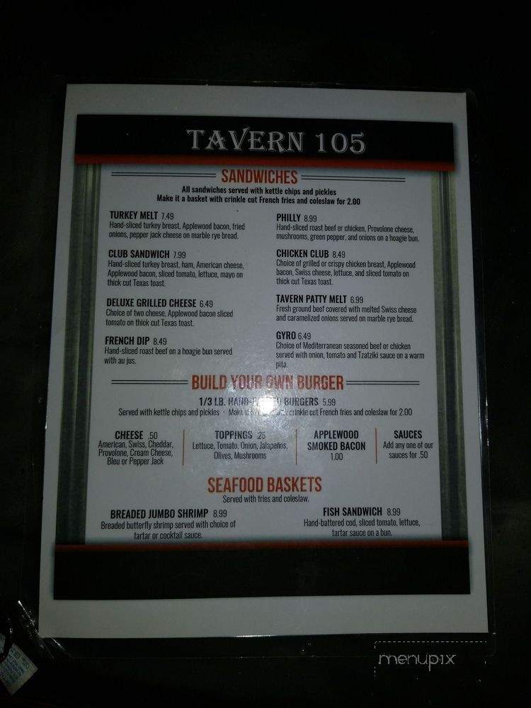 Tavern 105 - Superior, WI menu_pic