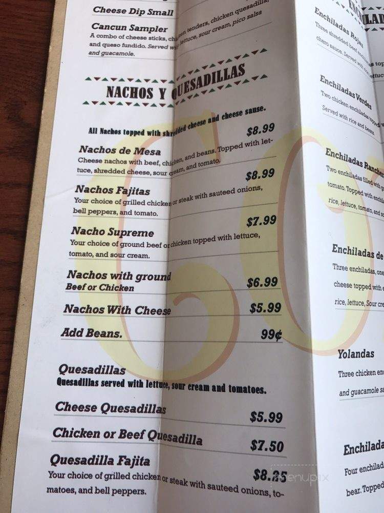 Cozumel - Oshkosh, WI menu_pic