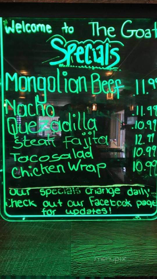 The Goat Saloon - Taylors Falls, MN menu_pic