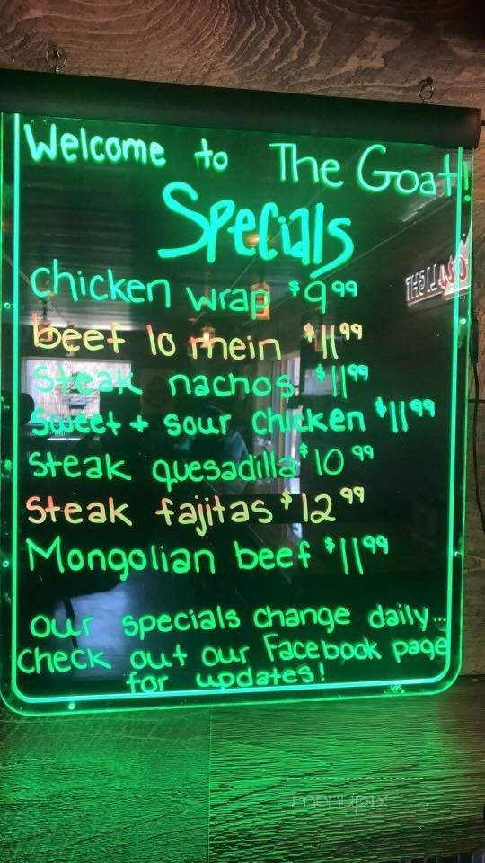 The Goat Saloon - Taylors Falls, MN menu_pic