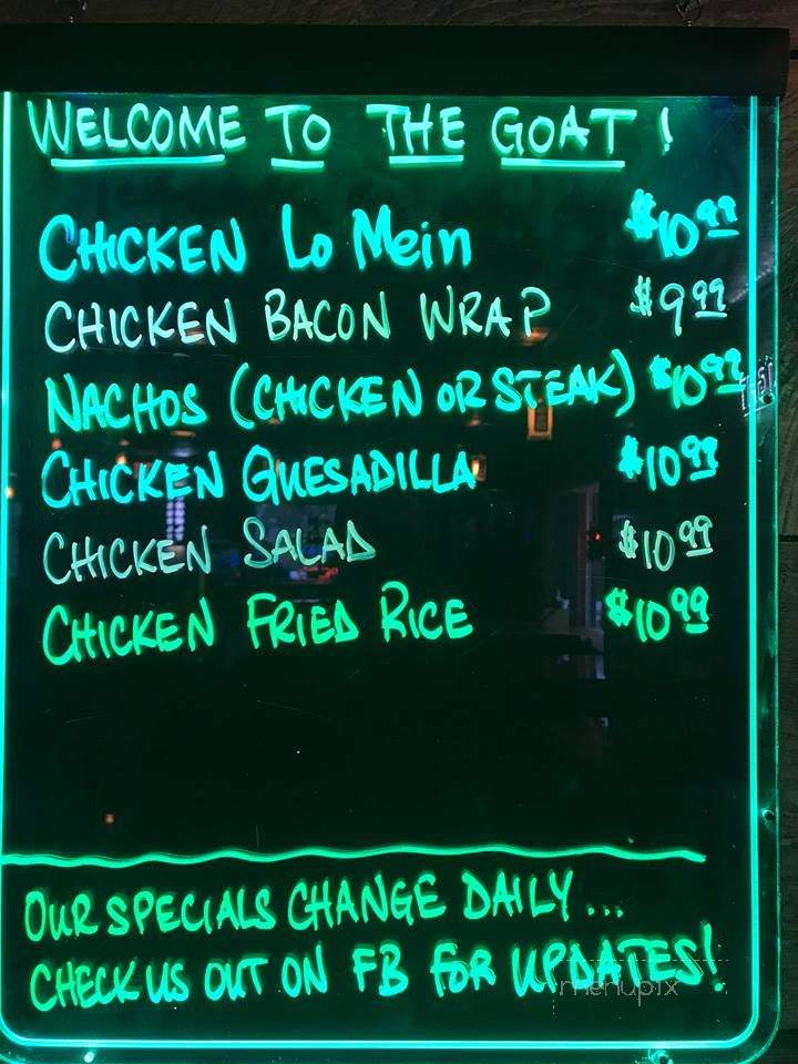 The Goat Saloon - Taylors Falls, MN menu_pic