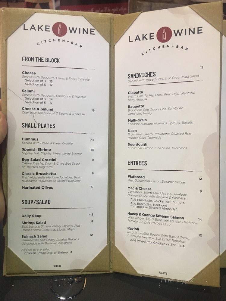Lake Wine Kitchen plus Bar - Saint Paul, MN menu_pic