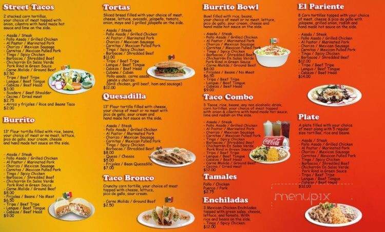 El Pariente Mexican Grill - White Bear Lake, MN menu_pic