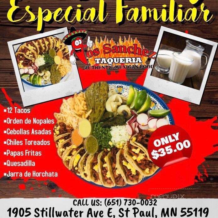 Los Sanchez Taqueria - Saint Paul, MN menu_pic