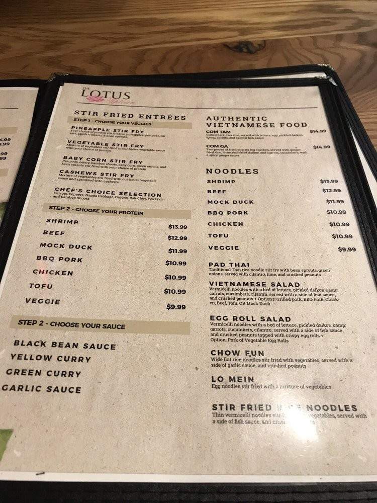 The Lotus Uptown - Minneapolis, MN menu_pic