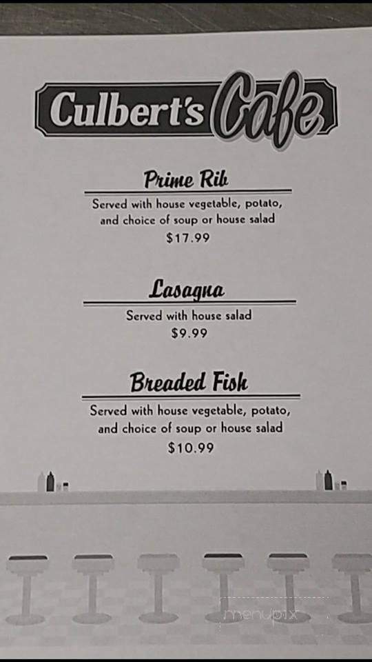 Culbert's Cafe - Cloquet, MN menu_pic
