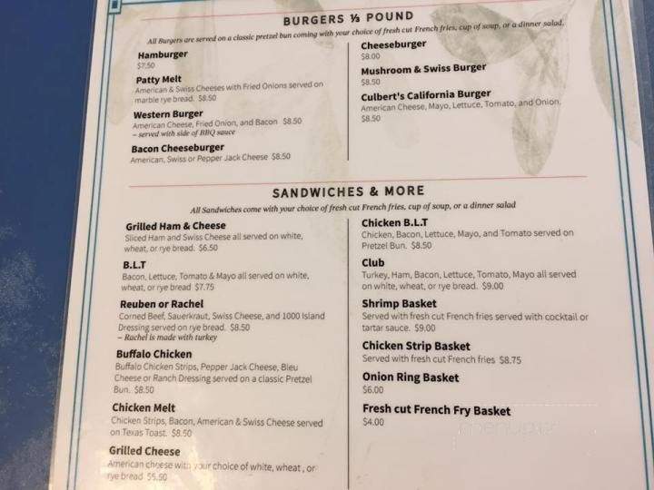 Culbert's Cafe - Cloquet, MN menu_pic