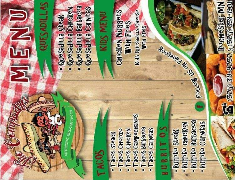 The compadres - Rochester, MN menu_pic