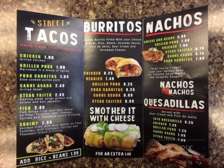 1910 Fresh Mexican Kitchen - Austin, MN menu_pic