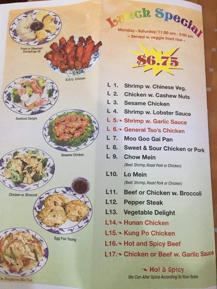 Hong Kong - Chatfield, MN menu_pic